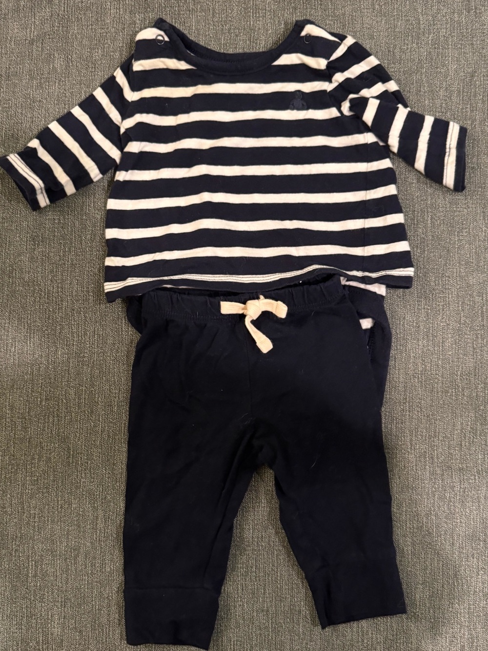 GAP Navy and White Striped Top with Navy Joggers